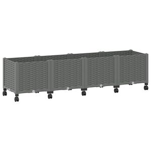 vidaXL Aiakast v&auml;hemalt ratastega Helehall 160 x 40 x 48 cm PP