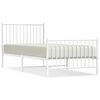 vidaXL metallist voodiraam peatsi ja jalutsiga, valge, 90 x 200 cm