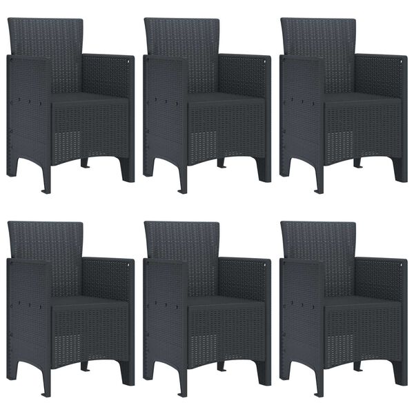 vidaXL Aia söögilaudade komplekt 7 pcs Antratsiit Polt rattan