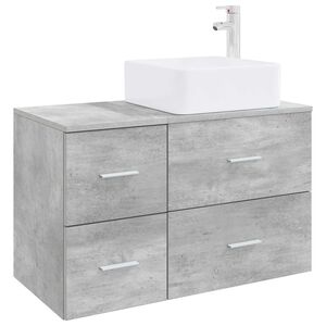 vidaXL Vannitoa m&ouml;&ouml;bleset 2 pcs Betoonhall Tehispuit