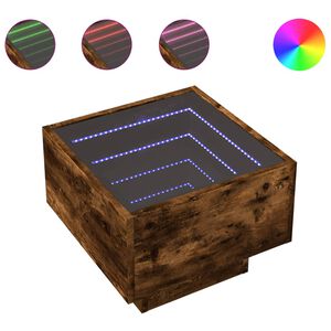 vidaXL &ouml;&ouml;kapp LED-tuledega, suitsutatud tamm, 40x40x30 cm