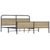 vidaXL metallist voodiraam ilma madratsita suitsutatud tamm 183x213 cm