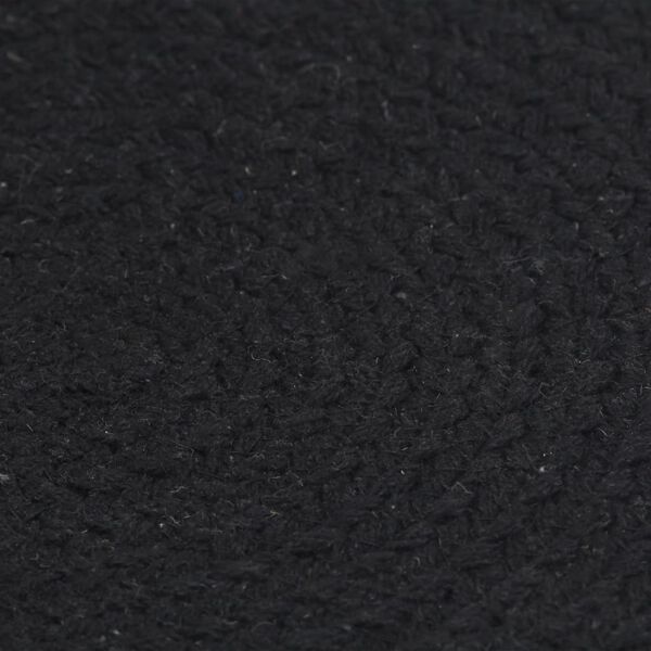 vidaXL lauamatid 4 tk, must, 38 cm, ümmargune, puuvill