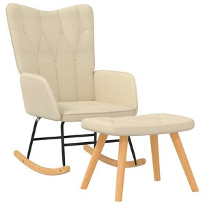 vidaXL kiiktool jalapingiga, kreemjas, kangas