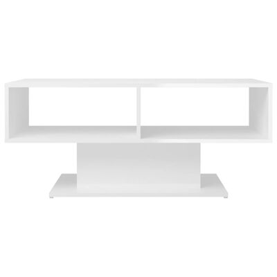 vidaXL kohvilaud, kõrgläikega valge, 103,5x50x44,5 cm puitlaastplaat