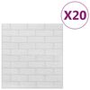 vidaXL 3D tapeet, tellised, iseliimuvad, 20 tk, valge