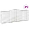 vidaXL kaarekujulised gabioonkorvid 9 tk, 400x50x140/160 cm, raud