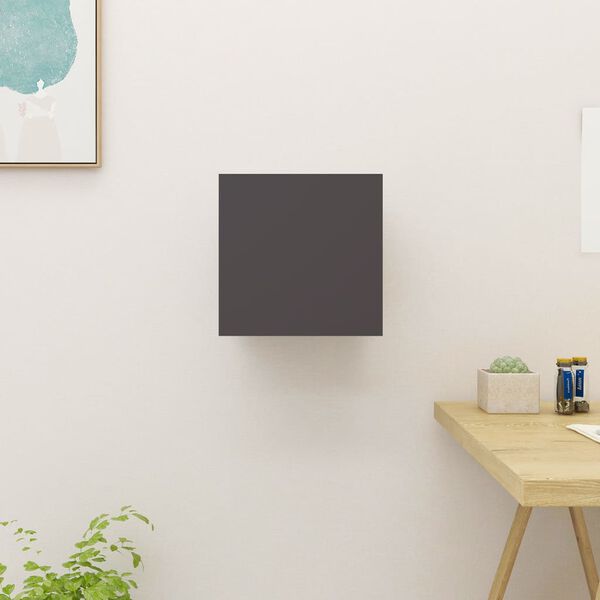 vidaXL seina telerikapp, k&otilde;rgl&auml;ikega, hall, 30,5 x 30 x 30 cm