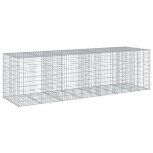 vidaXL kaanega gabioonkorv, 350 x 100 x 100 cm, tsingitud raud
