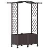 vidaXL T&otilde;stetud Padi Kase ja Katusega Pruun 125 x 40 x 144 cm PP