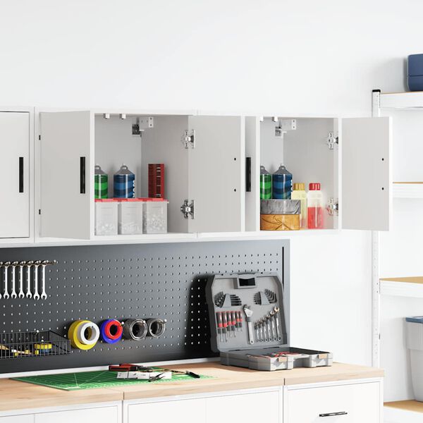 vidaXL garaaži seinakapid 2 tk, valge, tehispuit