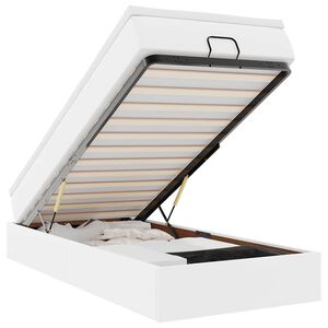 vidaXL Ottomani voodiraam madratsiga, valge, 100x200cm, kunstnahk