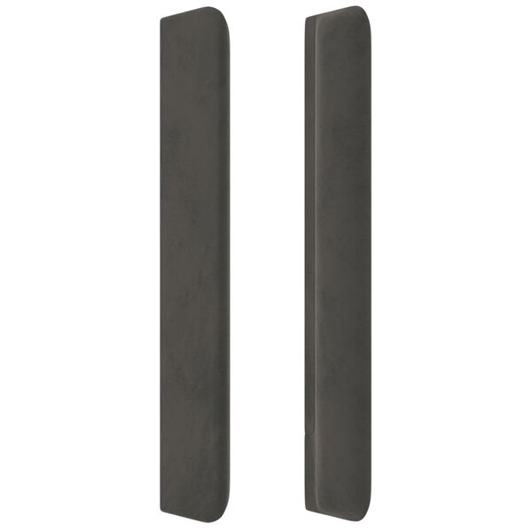 vidaXL voodipeats servadega, tumehall, 183x16x118/128 cm, samet