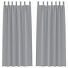 vidaXL Kardinad r&otilde;ngastega 2 tk Helehall 225 x 140 cm Pol&uuml;ester