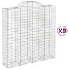 vidaXL kaarekujulised gabioonkorvid 9 tk, 200x50x200/220 cm, raud