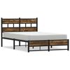 vidaXL metallist voodiraam ilma madratsita suitsutatud tamm 120x190 cm