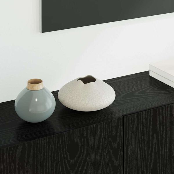 vidaXL Teleri seinakapp Seinale kinnitatav 5 pcs Must tamm Tehispuit