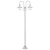 vidaXL aialatern, E27 220 cm, alumiinium, kahe laternaga, valge