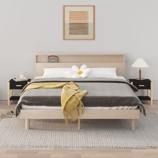 vidaXL öökapid 2 tk, must, 42 x 38 x 45 cm, tehispuit