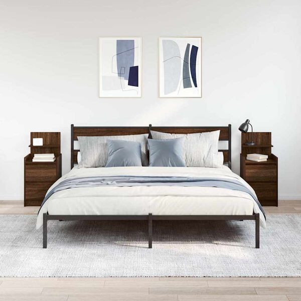 vidaXL &ouml;&ouml;kapid, 2 sahtliga 2 tk, pruun tamm 38x34x80 cm