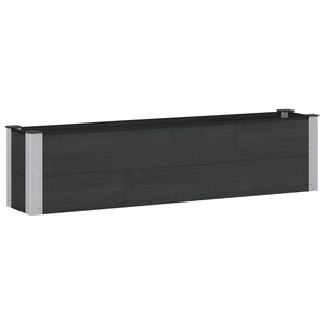 vidaXL K&otilde;rgendatud aia taimelava Must 150 x 30 x 36 cm