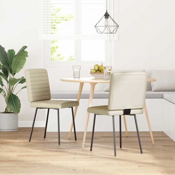 vidaXL söögitoolid 2 tk, kreemjasvalge, kunstnahk