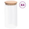 vidaXL klaasist s&auml;ilituspurgid, bambusest kaanega, 4 tk, 1200 ml