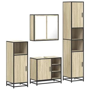 vidaXL 4-osaline vannitoa m&ouml;&ouml;blikomplekt, Sonoma tamm, tehispuit