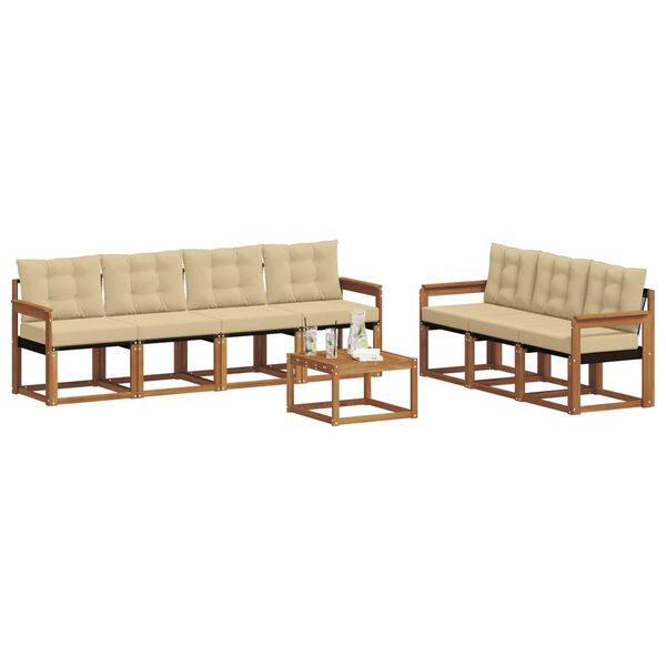vidaXL V&auml;li diivanikomplekt padjaga 8 pcs Looduslik ja beež