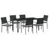 vidaXL Aia s&ouml;&ouml;gilaudade komplekt 7 pcs Must ja heledat hall PE rattan