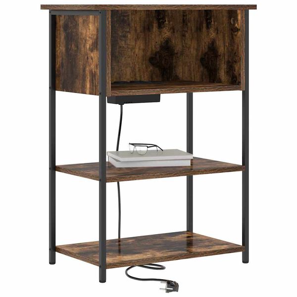 vidaXL &Ouml;&ouml;lambi kapp Suitsetatud tamm 55 x 31 x 76 cm Tehispuit