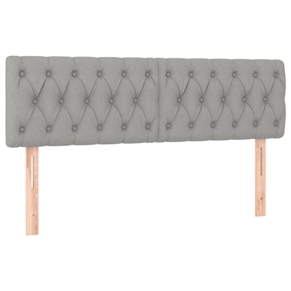 vidaXL voodipeatsid, helehall, 144x7x78/88 cm, kangas