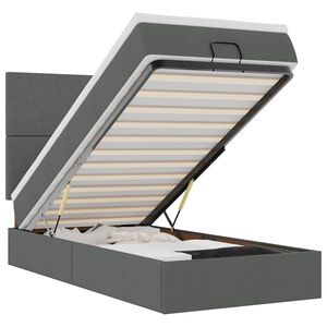 vidaXL Ottomani voodi madratsi ja LED, tumehall, 80x200cm, kangas