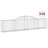 vidaXL kaarekujulised gabioonkorvid 30 tk, 300 x 30 x 60/80 cm, raud