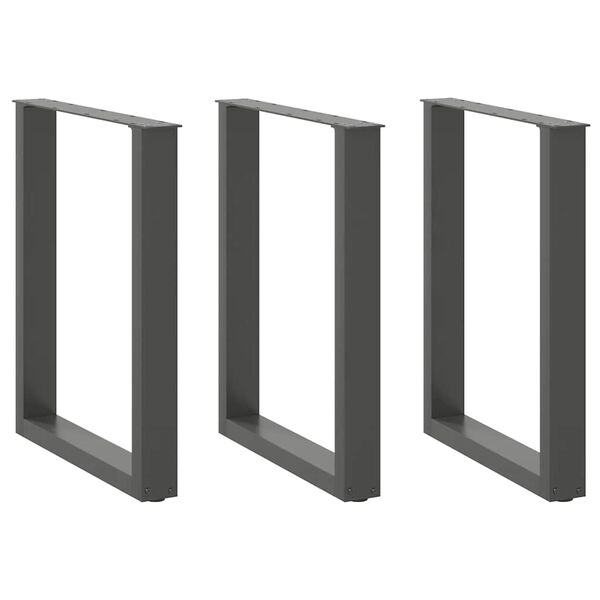 vidaXL s&ouml;&ouml;gilaua jalad, U-kujulised, 3 tk, antratsiithall, 70 x (72&ndash;73) cm, teras