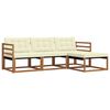 vidaXL V&auml;li diivanikomplekt padjaga 4 pcs Looduslik ja kreem