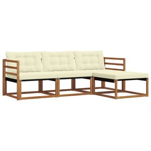 vidaXL V&auml;li diivanikomplekt padjaga 4 pcs Looduslik ja kreem