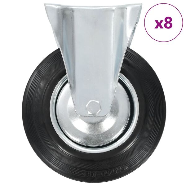 vidaXL fikseeritud rattad, 8 tk, 200 mm