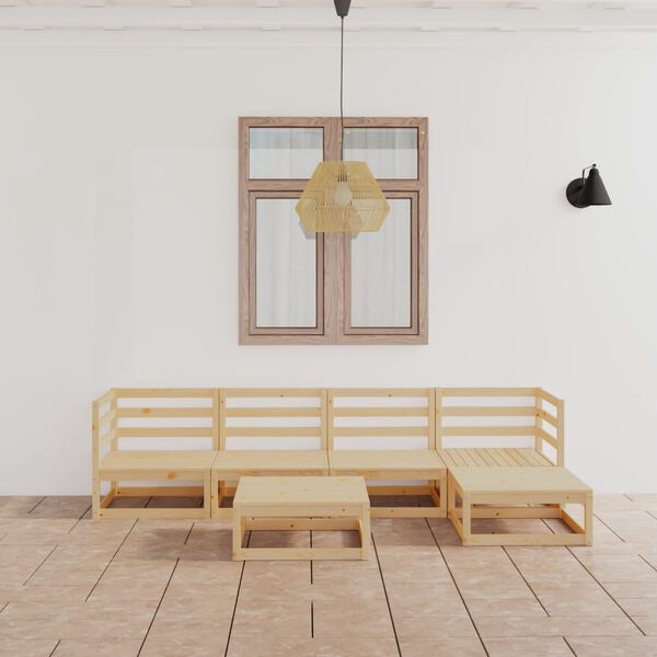 vidaXL 6-osaline aiamööbli komplekt männipuit