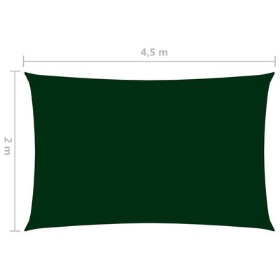 vidaXL oxford-kangast päikesepuri, ristkülik, 2 x 4,5 m, tumeroheline