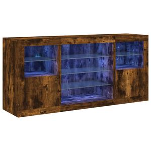 vidaXL puhvetkapp LED-tuledega, suitsutatud tamm, 142,5 x 37 x 67 cm