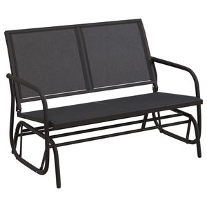 vidaXL liuglev aiapink, must, 120,5x76x86,5 cm, tekstileen ja teras
