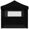 vidaXL kokkupandav pop-up peotelk 4 külgseinaga, must