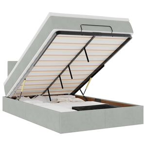 vidaXL Ottomani voodiraam madratsiga, helehall, 120x200cm, samet