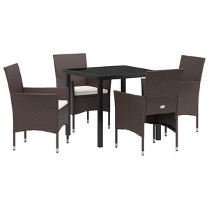 vidaXL Aia s&ouml;&ouml;gilaudade komplekt padjaga 5 pcs Pruun pol&uuml;rotang