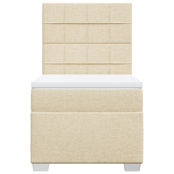 vidaXL kontinentaalvoodi madratsiga, kreemjas, 80x200 cm, kangas