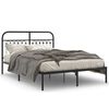 vidaXL metallist voodiraam peatsiga, must, 135x190 cm