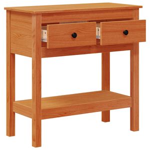 vidaXL Konsoollaud sahtliga Vahapruun 75 x 35 x 75 cm Pine Puit