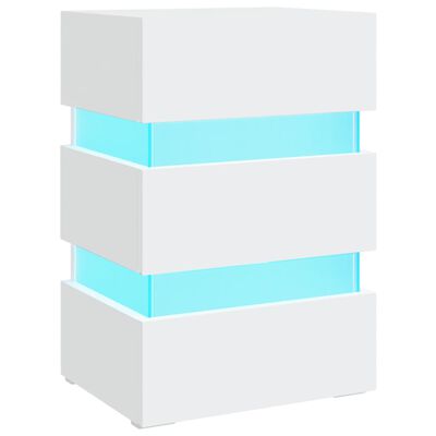 vidaXL LED-öökapp, valge, 45x35x67 cm, tehispuit