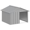 vidaXL koerakuut, hall, 116,5x103x81,5 cm, tsingitud teras